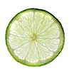 Green lime with slice isolated on white
