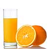 orange juice and orange isolated on white