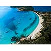 Aerial View of the Splendid Rondinara Beach, Corsica, France