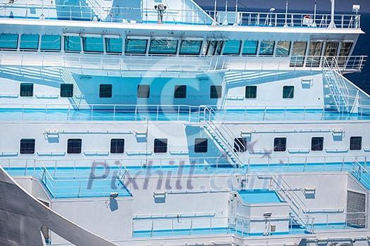 Cruise ship deck view Cruise ship deck view