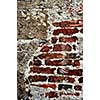 Old red brick and cement grunge wall background