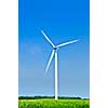 Green alternative clean power wind turbine in field