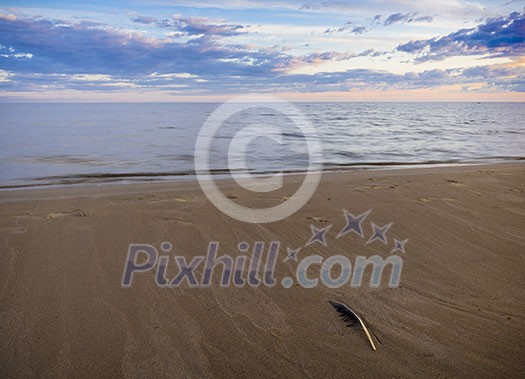 Summer night on the beach at the Baltic sea