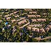 Aerial view of affluent suburban neighborhood