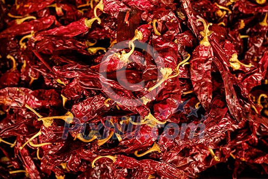 Dry red pepper. Food background.