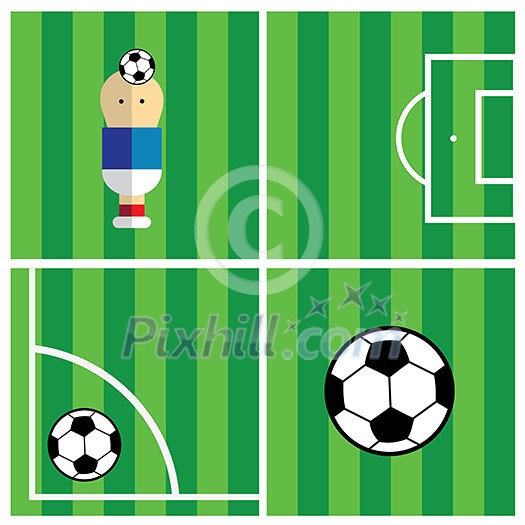vector soccer field and soccer ball vector soccer field and soccer ball