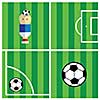 vector soccer field and soccer ball 