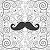 vector mustache hipster art design   