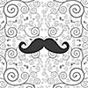 vector mustache hipster art design   