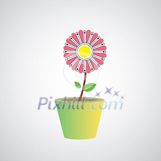 vector flower growing in a plant vector flower growing in a plant