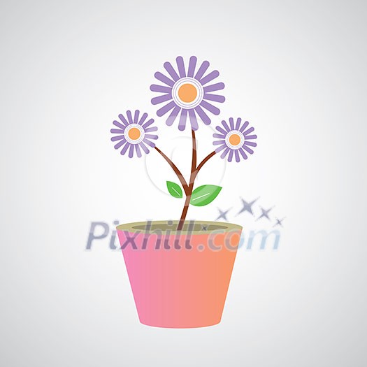 vector flower growing in a plant vector flower growing in a plant