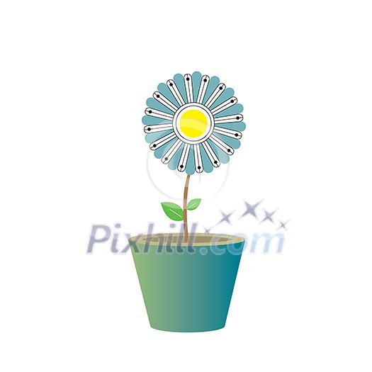 vector flower growing in a plant vector flower growing in a plant