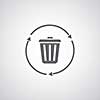 bin symbol on gray background 