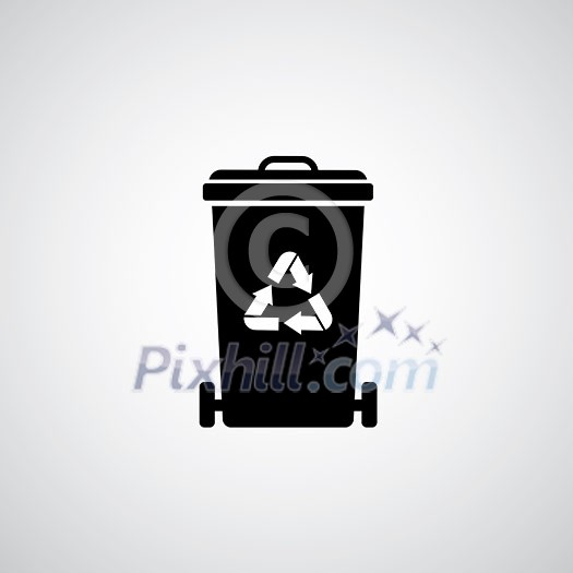 bin symbol on gray background 