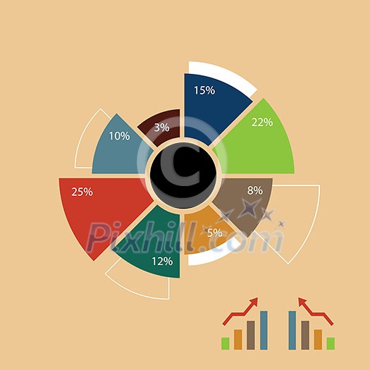 vector business pie chart for documents and reports vector business pie chart for documents and reports