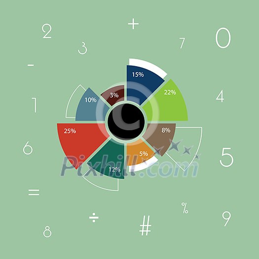 vector business pie chart for documents and reports 