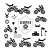 motorcycle competition championship vector symbol set 