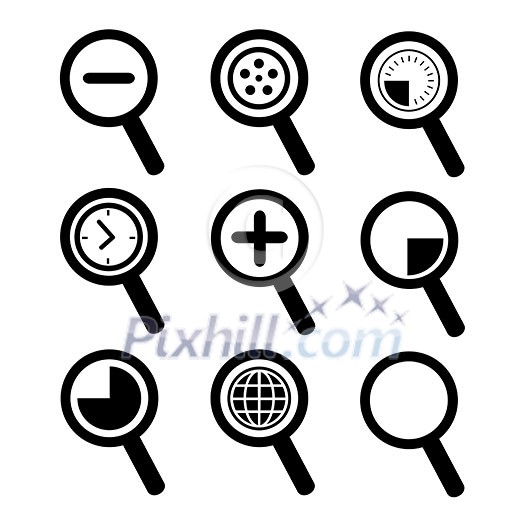 vector magnification icon for searching web 