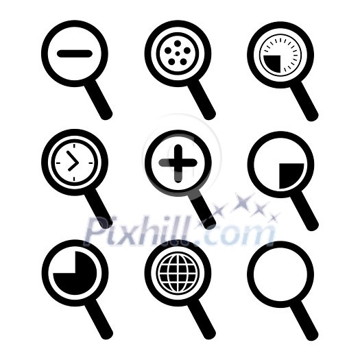 vector magnification icon for searching web vector magnification icon for searching web