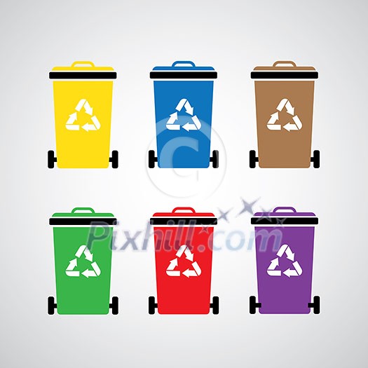 vector recycle bin symbol set vector recycle bin symbol set