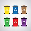 vector recycle bin symbol set 
