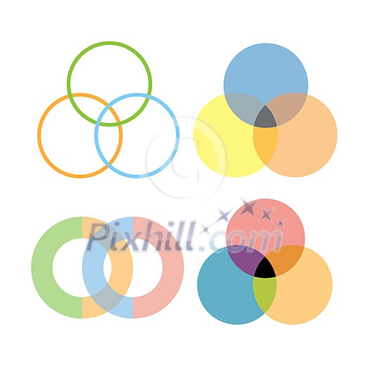 vector intersection circles graphic design  