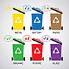 vector trash categories recycle garbage bin 