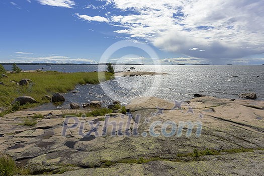 Sea scenery on rocky island of Baltic sea Sea scenery on rocky island of Baltic sea