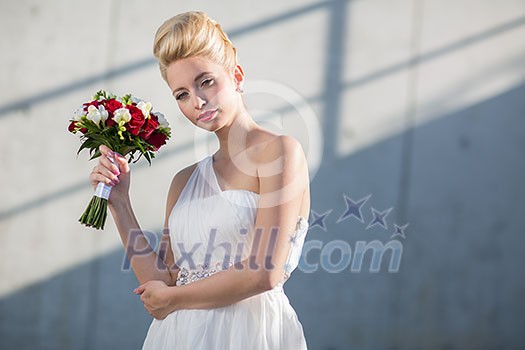 Gorgeous bride on her wedding day (color toned image; shallow DOF) Gorgeous bride on her wedding day (color toned image; shallow DOF)