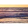 Beautiful landscaped image of sunset over sea