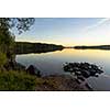 Peaceful september evening by the lake