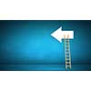 Conceptual image with ladder to white direction arrow