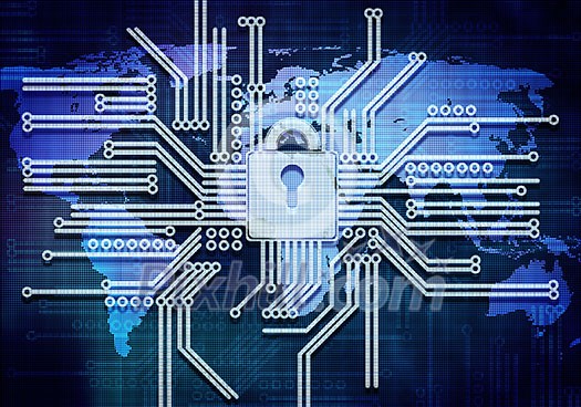 Conceptual image of micro circuit. Security concept Conceptual image of micro circuit. Security concept