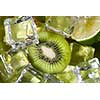 fresh kiwi with ice