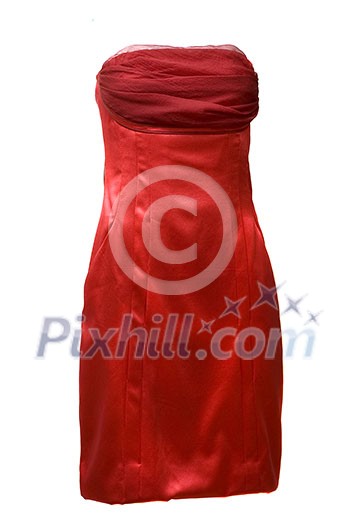 red female dress isolated on white