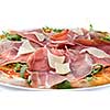 italian pizza with ham and cheese