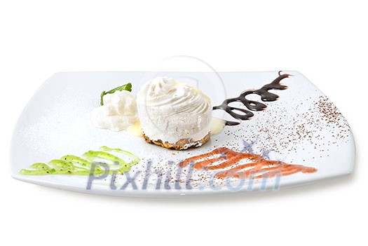 cream cheesecake isolated on white cream cheesecake isolated on white