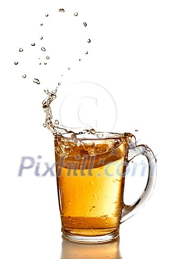heart from bubbles of tea and with splash cup of tea heart from bubbles of tea and with splash cup of tea