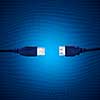 blue usb cable with digitals on background