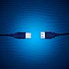 blue usb cable with digitals on background