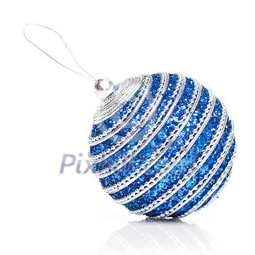 blue christmas ball isolated on white