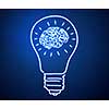 Conceptual image of light bulb and human brain