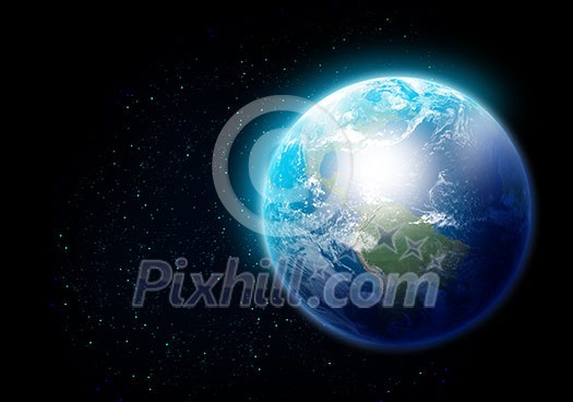 Colorful image of Earth planet. Elements of this image are furnished by NASA