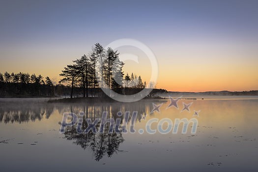 Calm lake scenery in autumn colors Calm lake scenery in autumn colors
