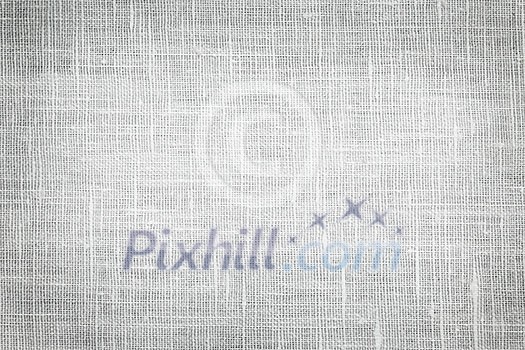 White linen woven fabric background or texture with dark vignette