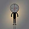 dark man with target dartboard vector cartoon 