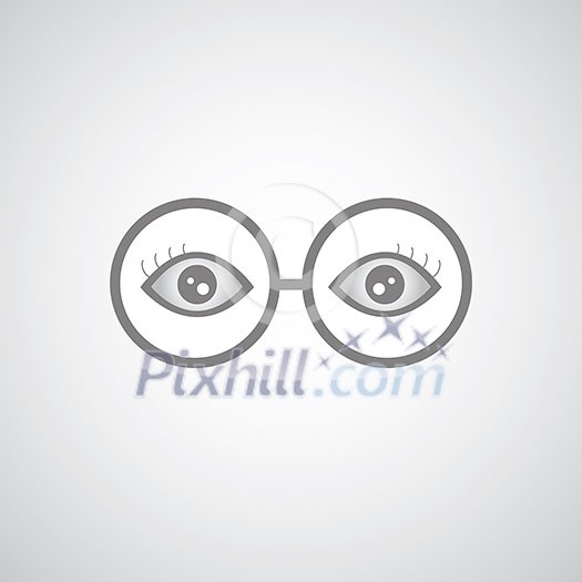 glasses icon vector design on gray background 