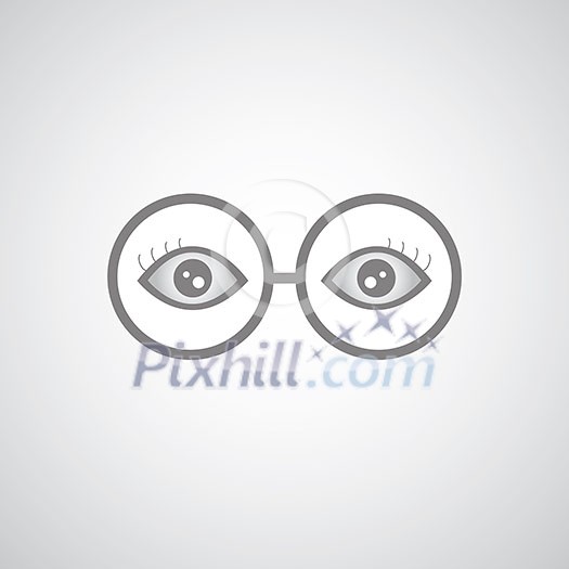 glasses icon vector design on gray background glasses icon vector design on gray background