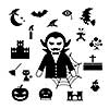 vector halloween icon set on white background  