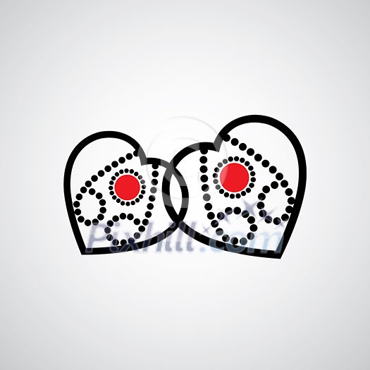 vector couple heart shape vintage design vector couple heart shape vintage design
